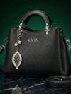 EIRA Black Pebbled Leather-Style Tote