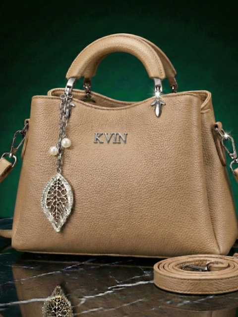 EIRA Earth-Tone Pebbled Leather-Style Tote