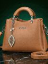 EIRA Tan Pebbled Leather-Style Tote