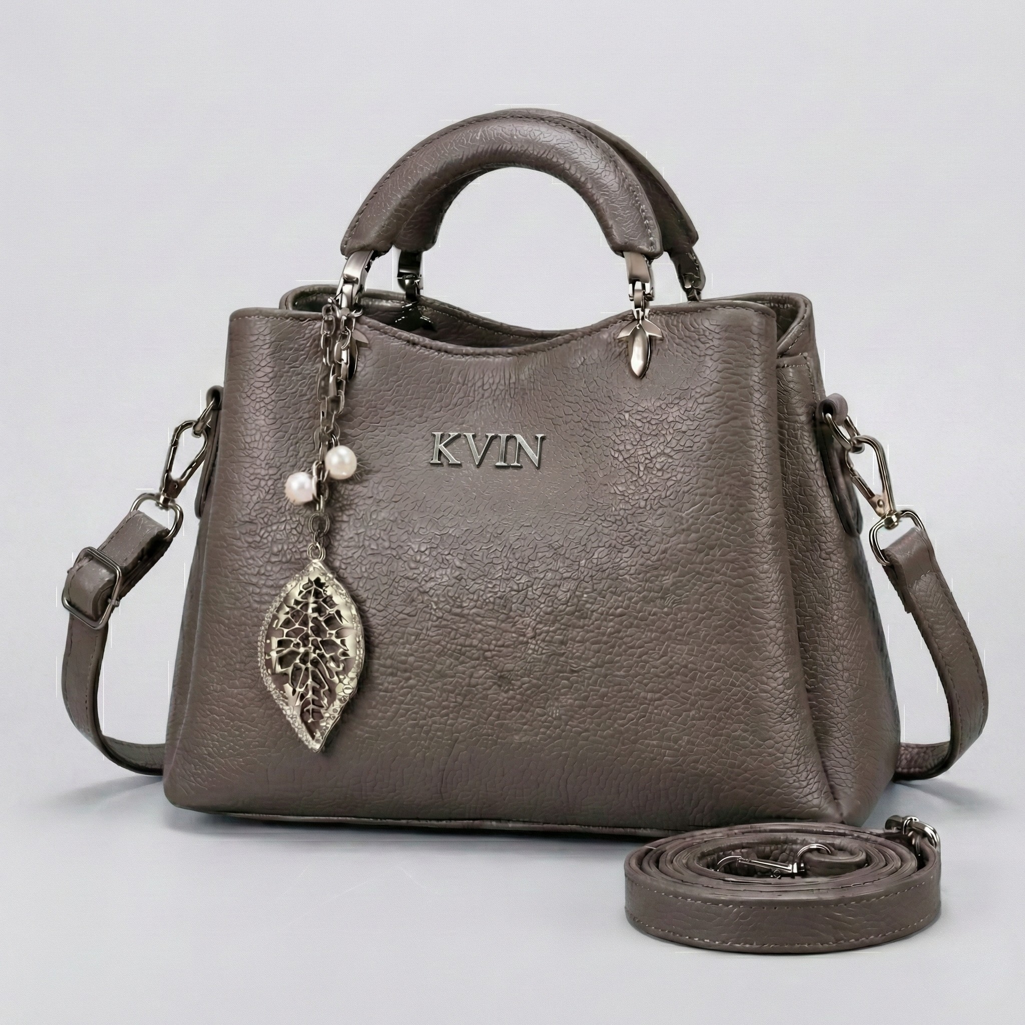 EIRA Sophisticated Graphite Pebbled Satchel Bag