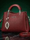 EIRA Deep Red Pebbled Leather-Style Tote