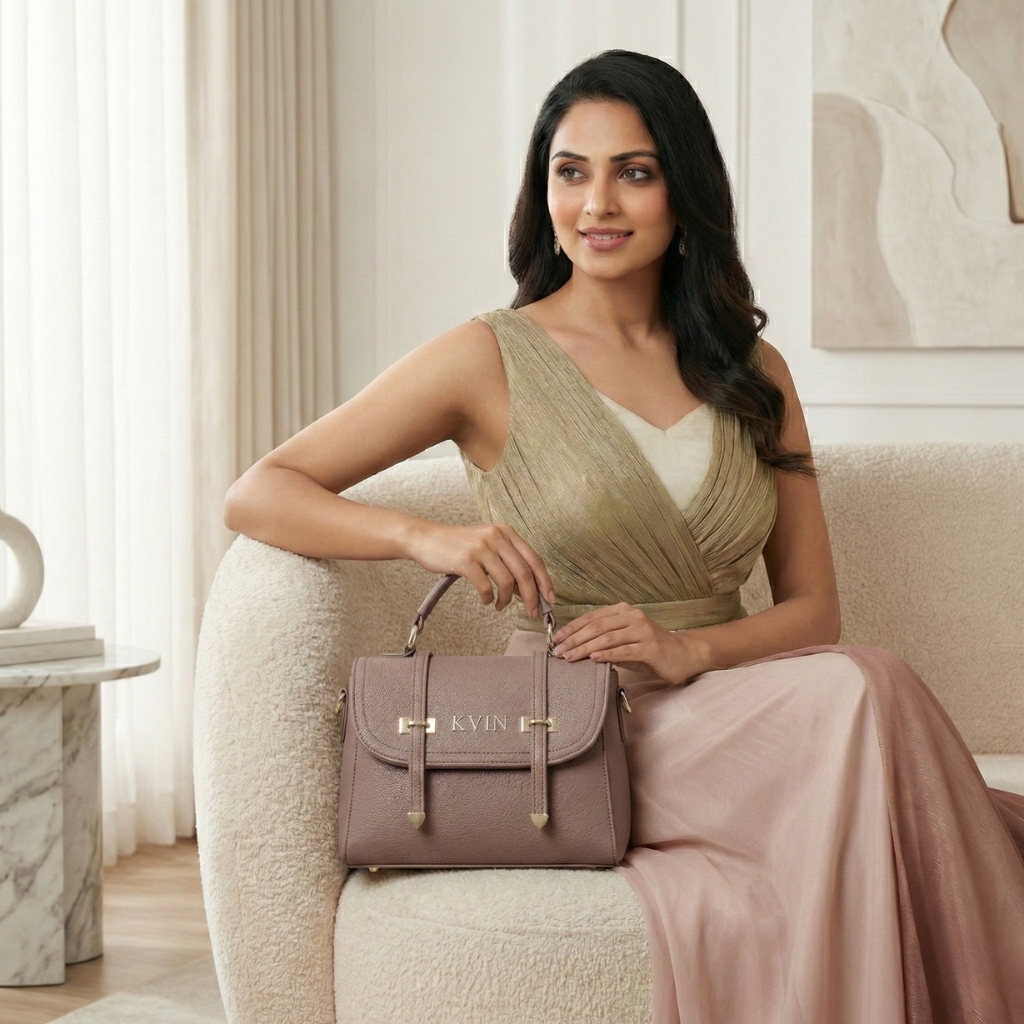 Elora Luxe Top-Handle Crossbody in Dusty Rose - Image 2