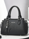 Elite-Charm Signature Satchel – Midnight Onyx