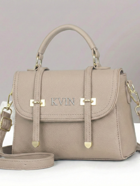 Elora Luxe Pebbled Top-Handle Crossbody Bag - Dusty Orange