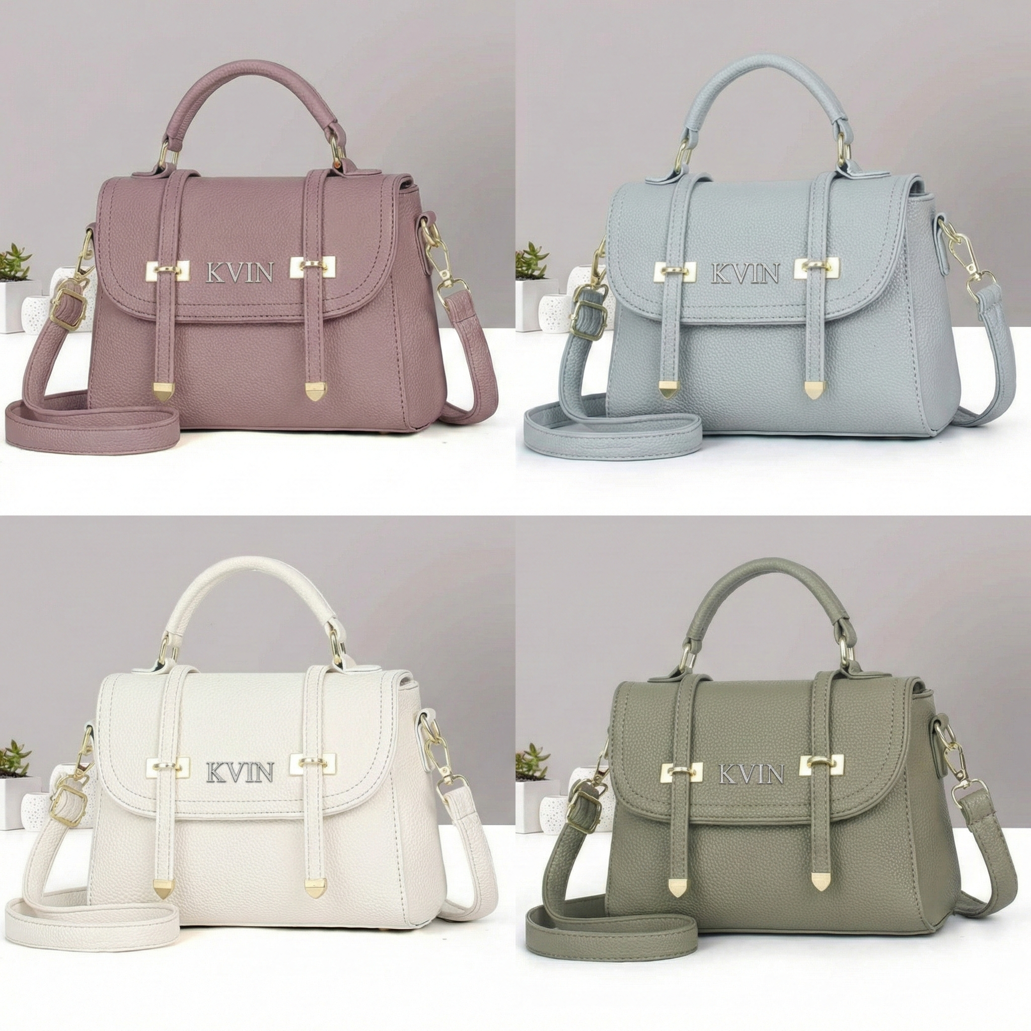 Elora Classic Top-Handle Crossbody Bag – Rich Cognac - Image 3