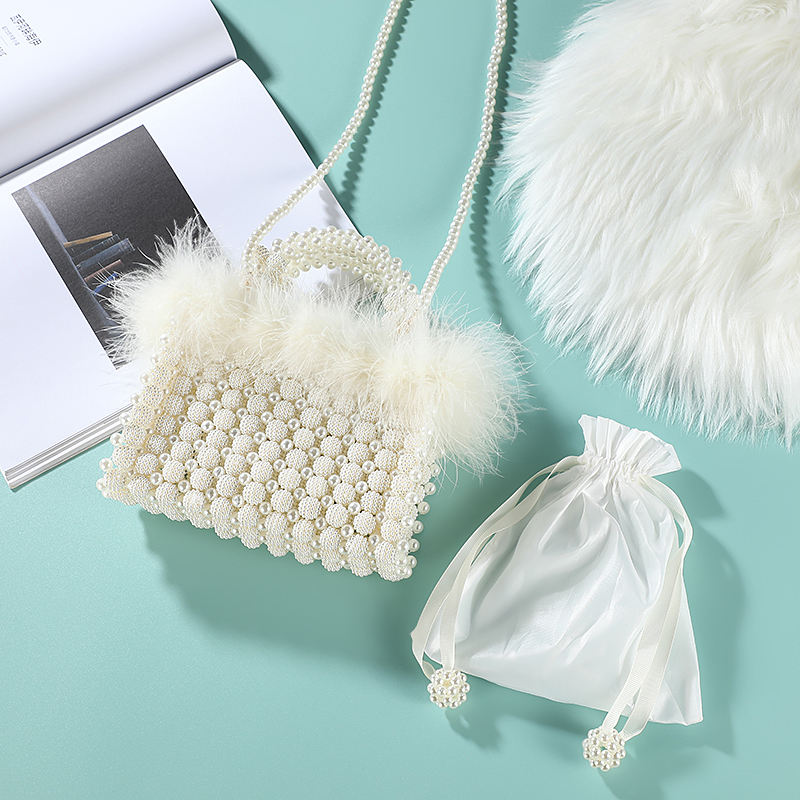 Novia Bridal Luxe Beaded Pearl Evening Clutch – Ivory Pearl - Image 5